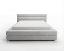 Designer Polsterbett Velia in Samt mit Stauraum – Hellgrau