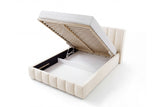 Designer Polsterbett Viola in Samt – Beige