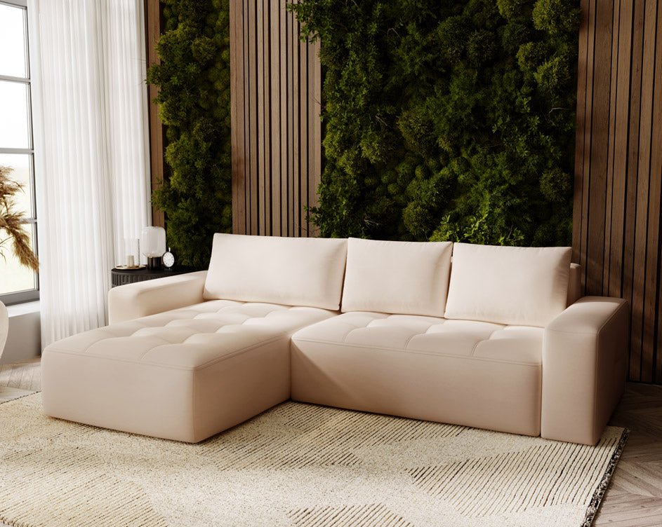 Designer Nordic Velvet Sofa with Sleeper Function and Storage
