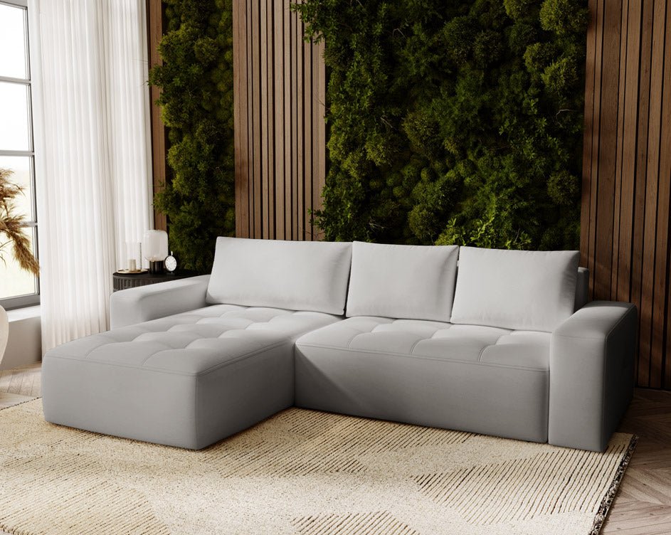 Designer Nordic Velvet Sofa with Sleeper Function and Storage