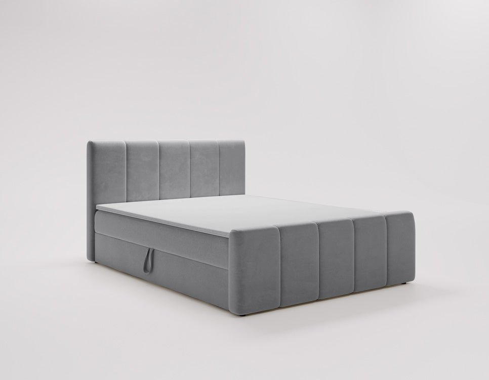 Box spring bed Bergamo velvet with storage