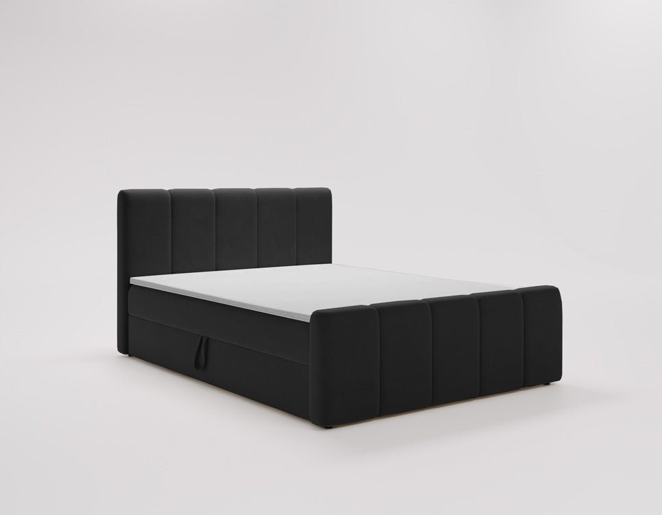 Box spring bed Bergamo velvet with storage