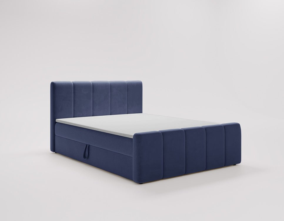 Box spring bed Bergamo velvet with storage
