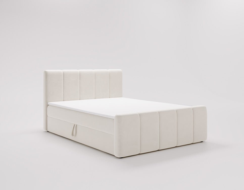 Box spring bed Bergamo velvet with storage
