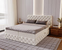 Eden Box Spring Bed in Velvet with Storage