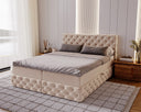 Eden Box Spring Bed in Velvet with Storage