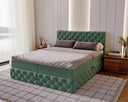 Eden Box Spring Bed in Velvet with Storage