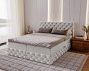 Eden Box Spring Bed in Velvet with Storage