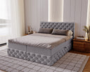 Eden Box Spring Bed in Velvet with Storage