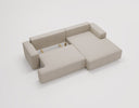 Designer corner sofa Siena bouclé with sofa bed function and storage space
