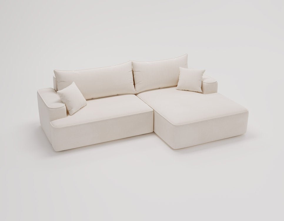 Designer Sofa Fresh in Velvet with Sleeper Function and Storage Space