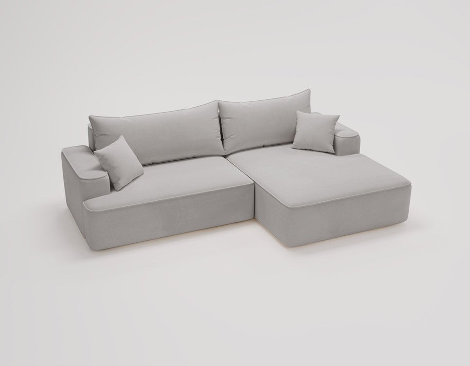 Designer Sofa Fresh in Velvet with Sleeper Function and Storage Space