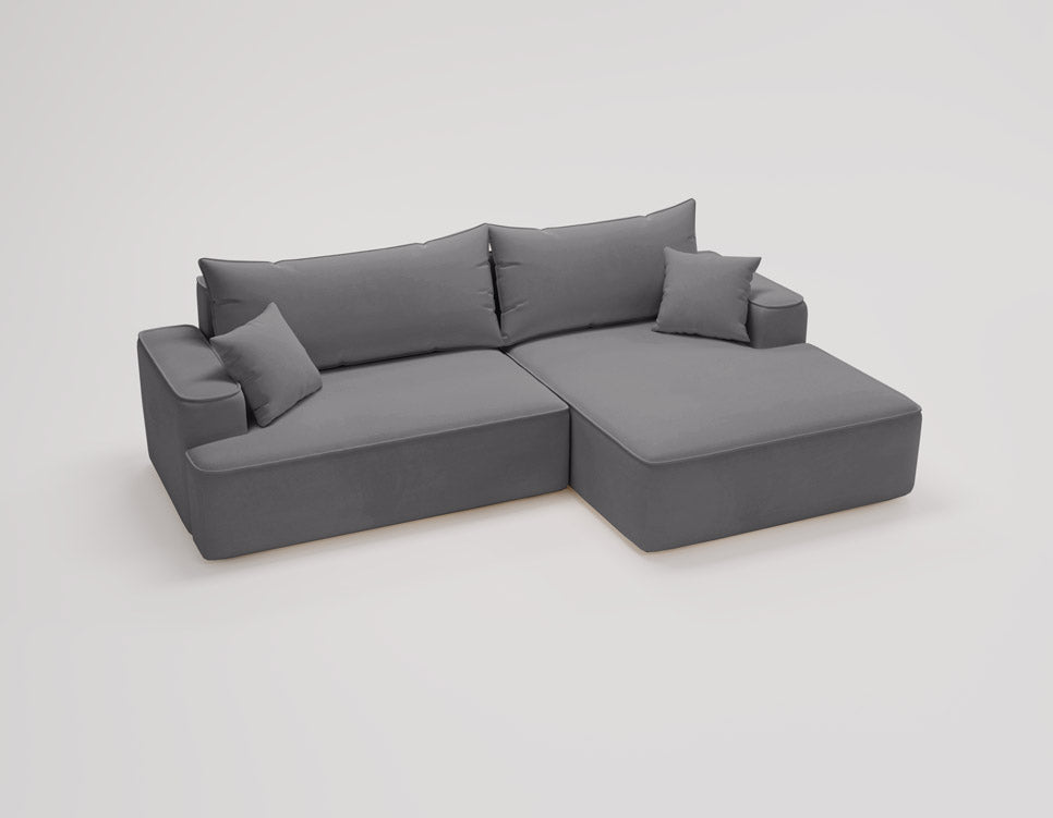 Designer Sofa Fresh in Velvet with Sleeper Function and Storage Space