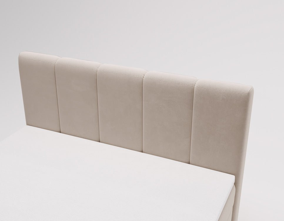 Box spring bed Bergamo velvet with storage