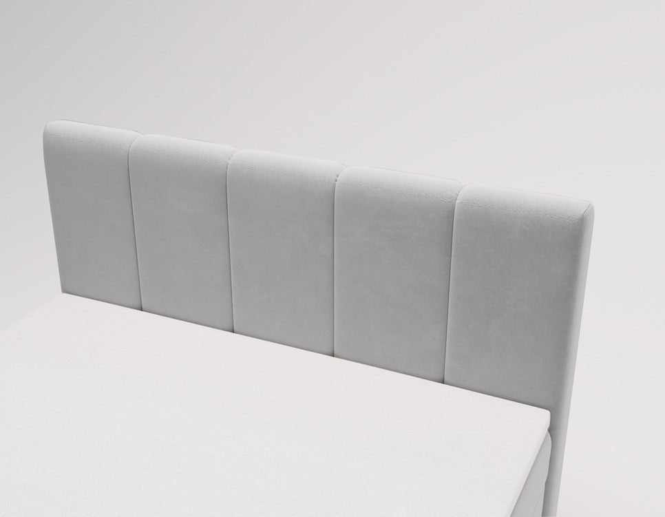 Box spring bed Bergamo velvet with storage