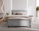 Lumière Box Spring Bed in Velvet with Storage