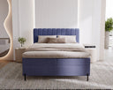 Lumière Box Spring Bed in Velvet with Storage