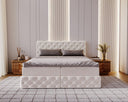 Eden Box Spring Bed in Velvet with Storage