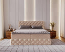Eden Box Spring Bed in Velvet with Storage