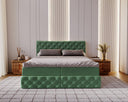 Eden Box Spring Bed in Velvet with Storage