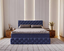 Eden Box Spring Bed in Velvet with Storage