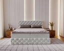 Eden Box Spring Bed in Velvet with Storage