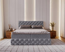 Eden Box Spring Bed in Velvet with Storage