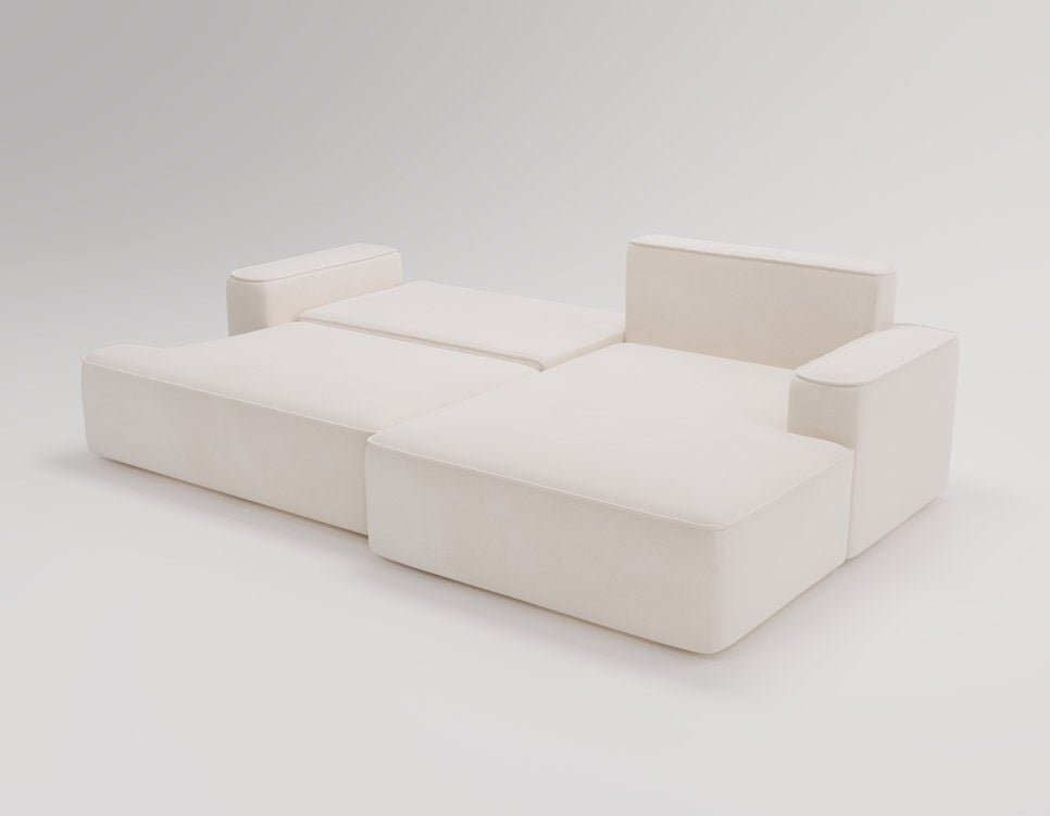 Designer Sofa Fresh in Velvet with Sleeper Function and Storage Space