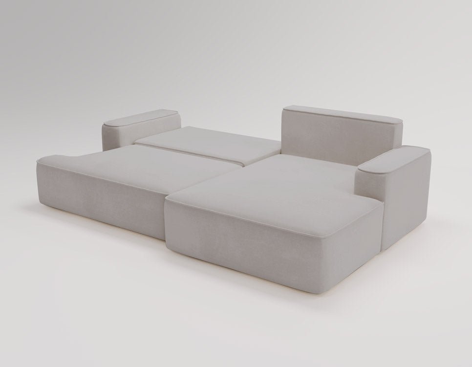 Designer Sofa Fresh in Velvet with Sleeper Function and Storage Space
