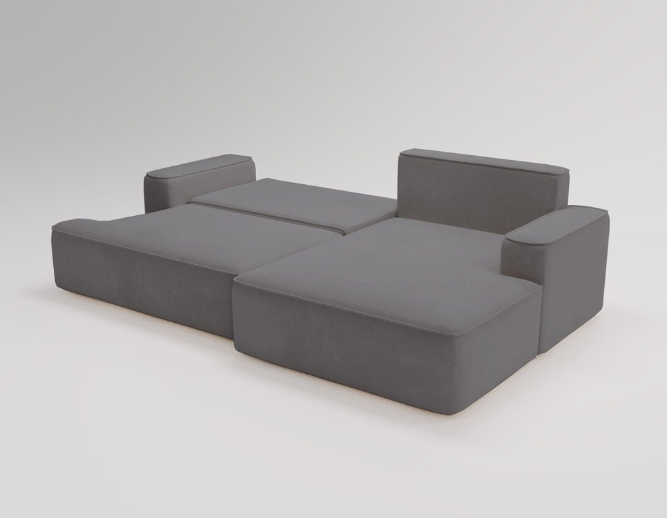 Designer Sofa Fresh in Velvet with Sleeper Function and Storage Space