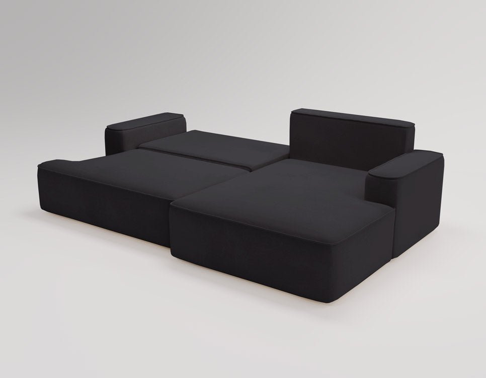 Designer Sofa Fresh in Velvet with Sleeper Function and Storage Space