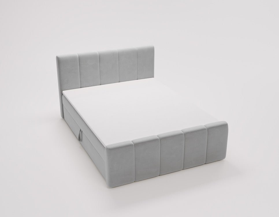 Box spring bed Bergamo velvet with storage