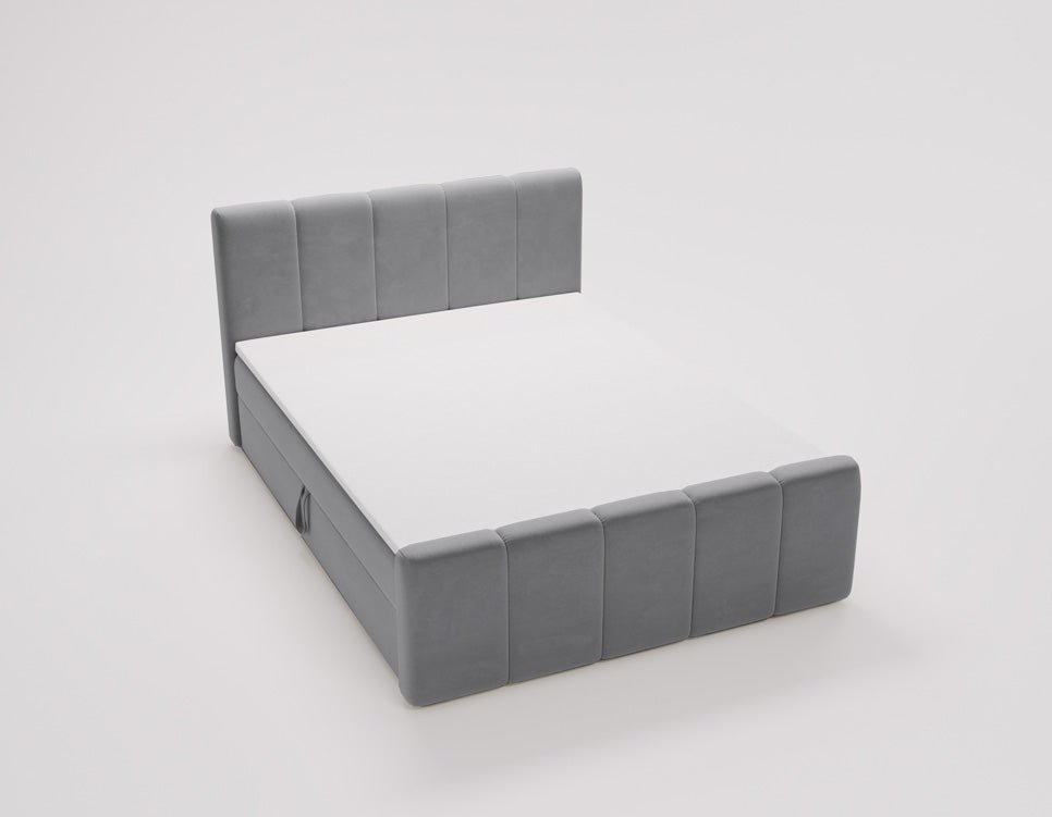 Box spring bed Bergamo velvet with storage