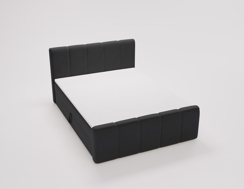 Box spring bed Bergamo velvet with storage