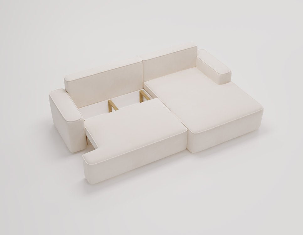 Designer Sofa Fresh in Velvet with Sleeper Function and Storage Space