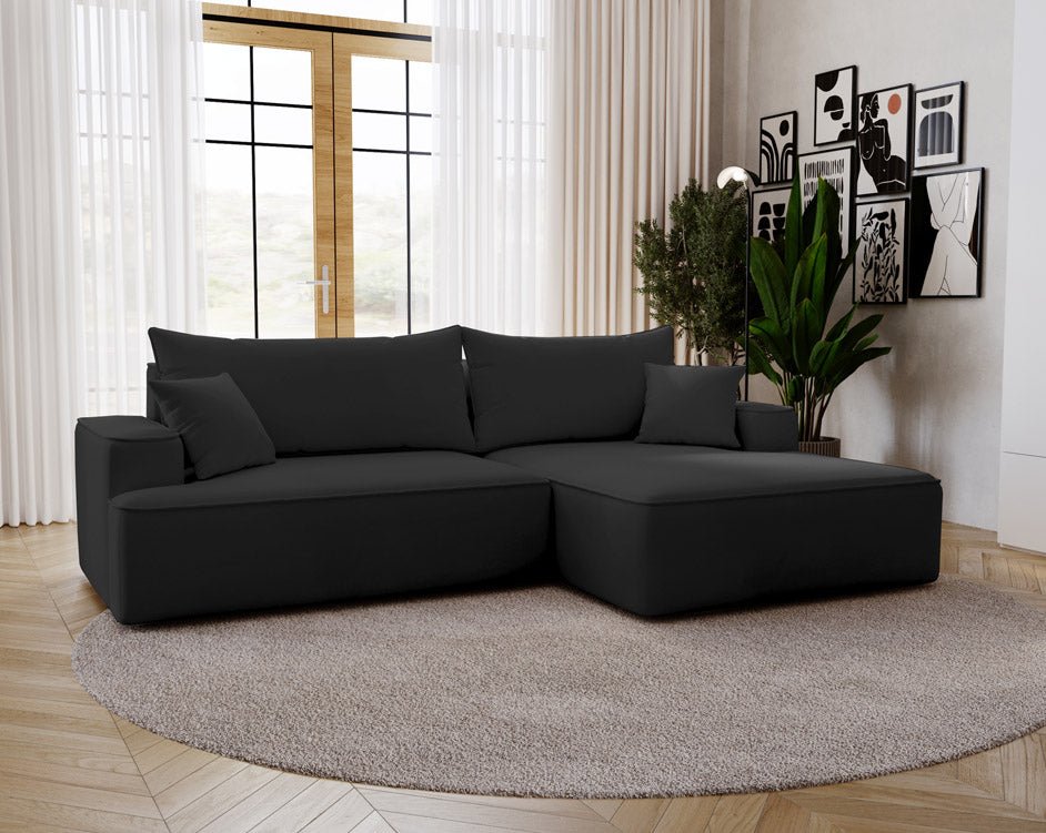 Designer Sofa Fresh in Velvet with Sleeper Function and Storage Space