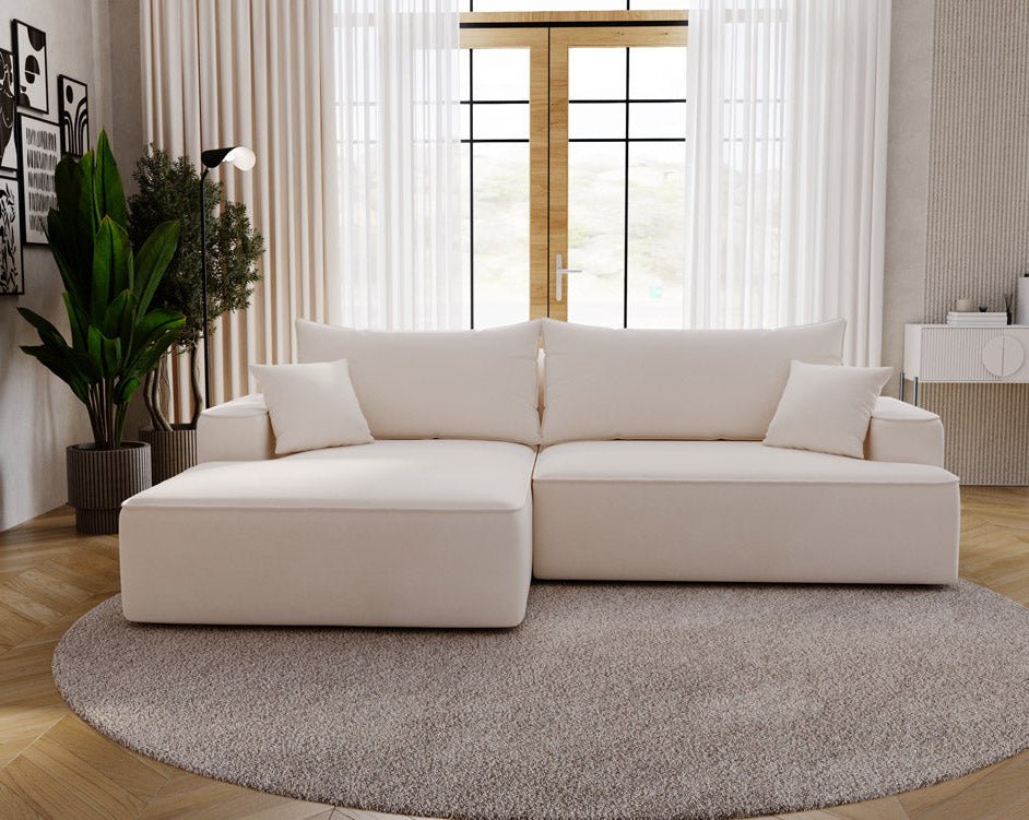 Designer Sofa Fresh in Velvet with Sleeper Function and Storage Space