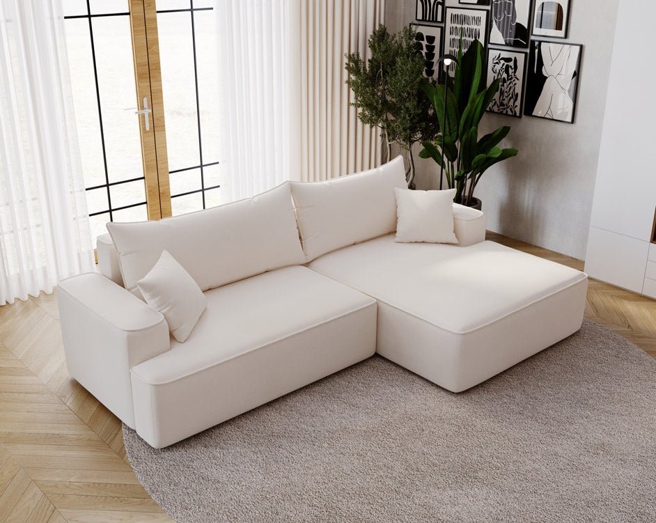 Designer Sofa Fresh in Velvet with Sleeper Function and Storage Space