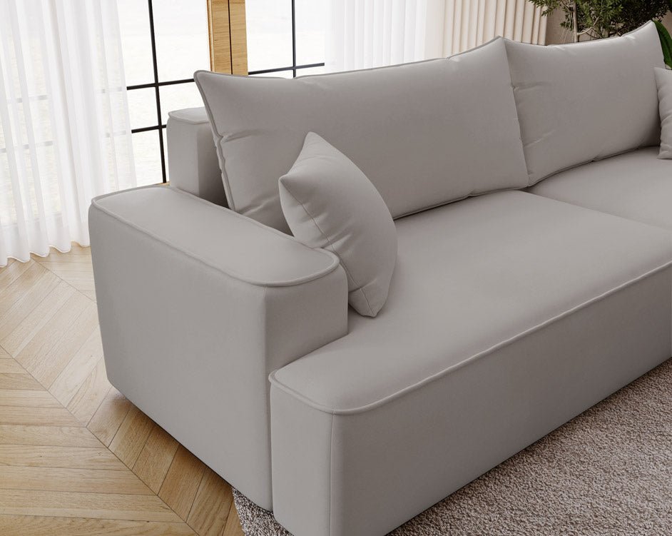 Designer Sofa Fresh in Velvet with Sleeper Function and Storage Space