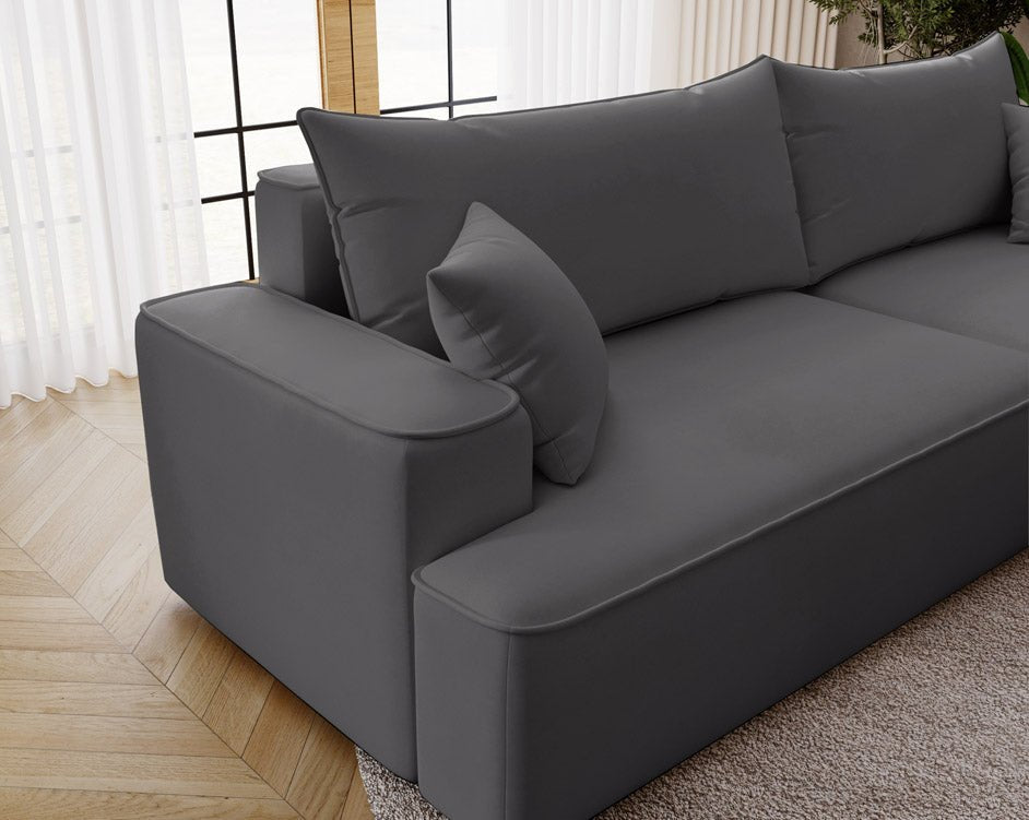 Designer Sofa Fresh in Velvet with Sleeper Function and Storage Space