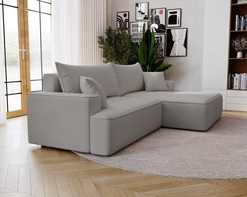 Designer Sofa Fresh in Velvet with Sleeper Function and Storage Space