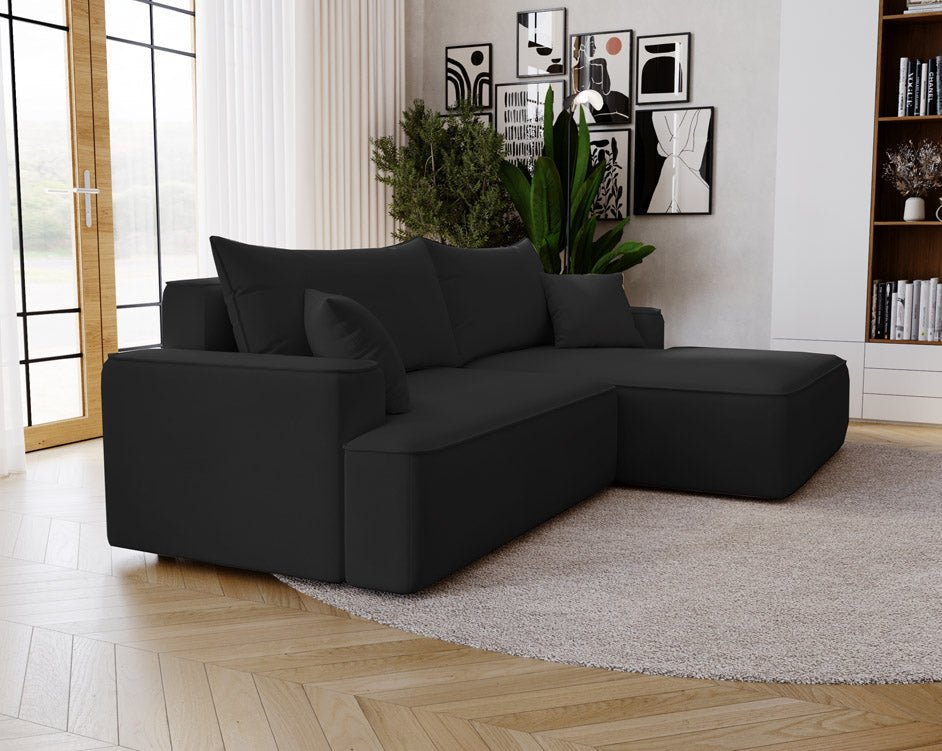 Designer Sofa Fresh in Velvet with Sleeper Function and Storage Space