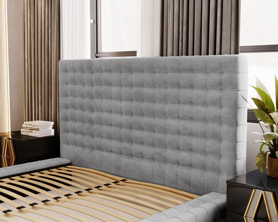 Designer Upholstered Bed Cloud in Velvet with Storage
