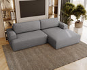 Designer corner sofa Siena bouclé with sofa bed function and storage space