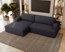 Designer corner sofa Siena bouclé with sofa bed function and storage space