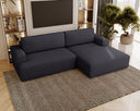 Designer corner sofa Siena bouclé with sofa bed function and storage space