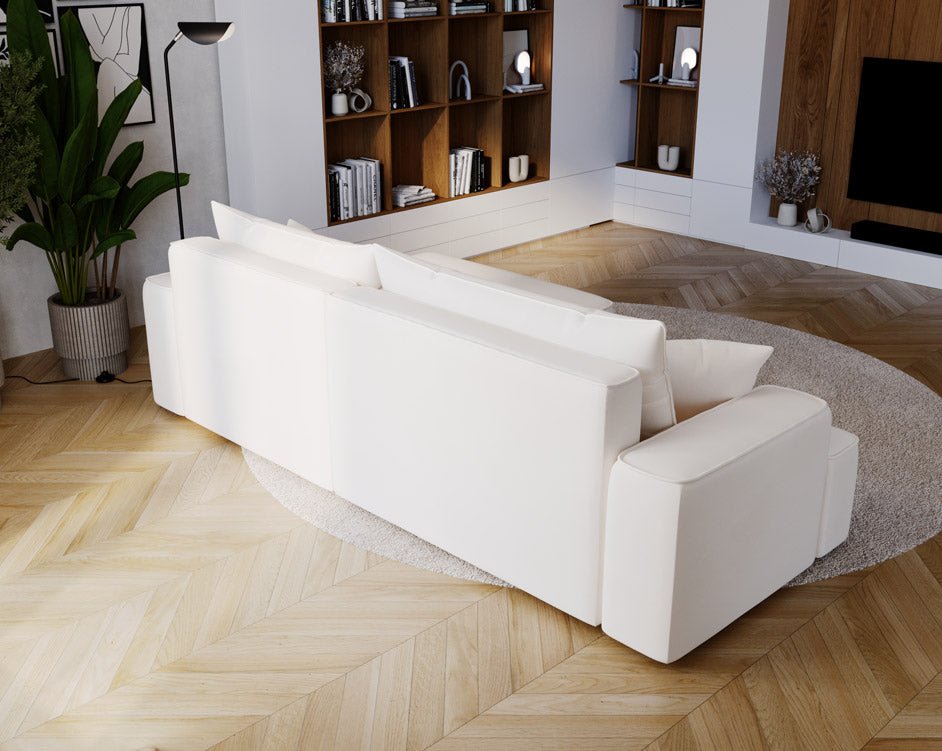 Designer Sofa Fresh in Velvet with Sleeper Function and Storage Space