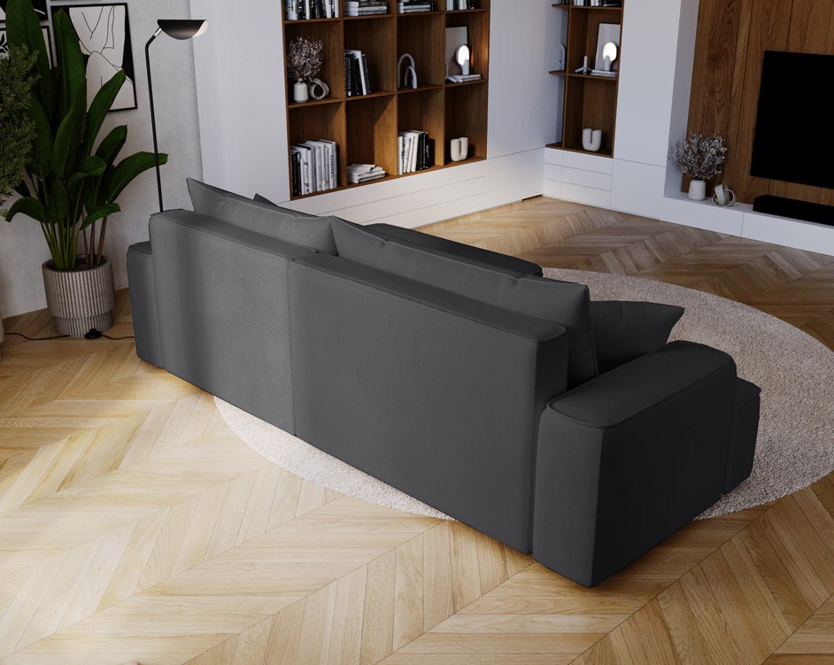 Designer Sofa Fresh in Velvet with Sleeper Function and Storage Space