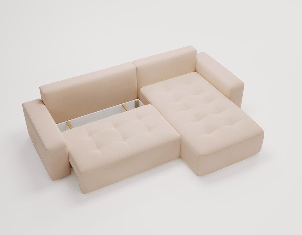 Designer Nordic Velvet Sofa with Sleeper Function and Storage