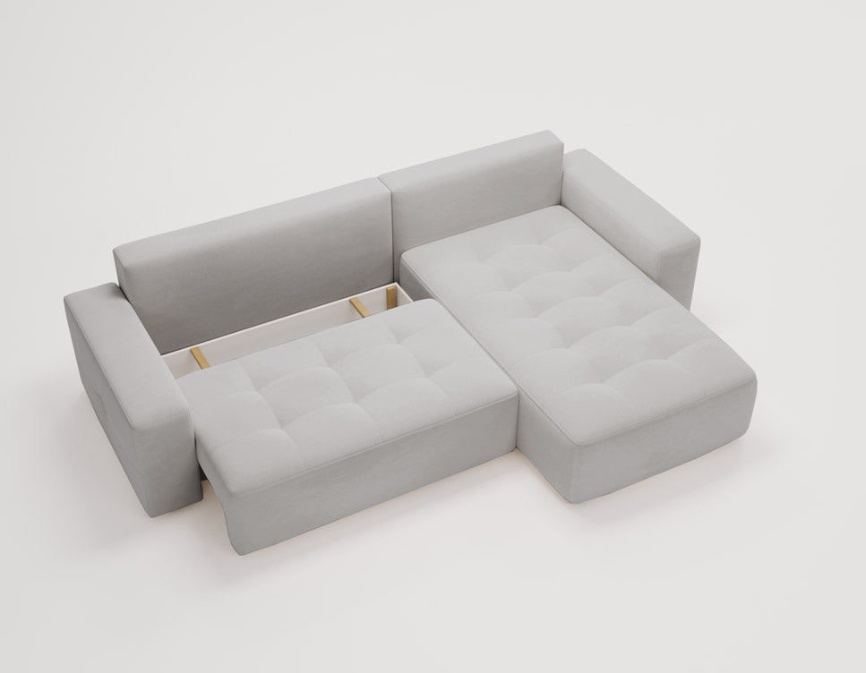 Designer Nordic Velvet Sofa with Sleeper Function and Storage